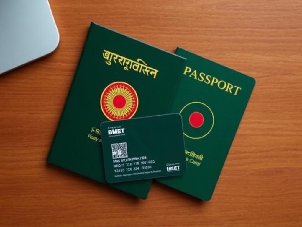 Sample BMET smart card with a Bangladeshi passport